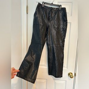 4th & Reckless Womens Wilcox Pants Black Croc Faux Leather. Worn once size Large